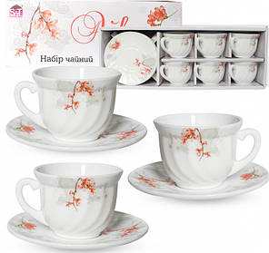 LUMINE/ Набір чайний 12пр. 190мл. склокераміка АЙВА ОРАНЖ (30055-16003)
