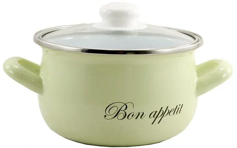 Каструля Турція емаль Bon appetit салатовий 5,7л (2234 B), фото 1