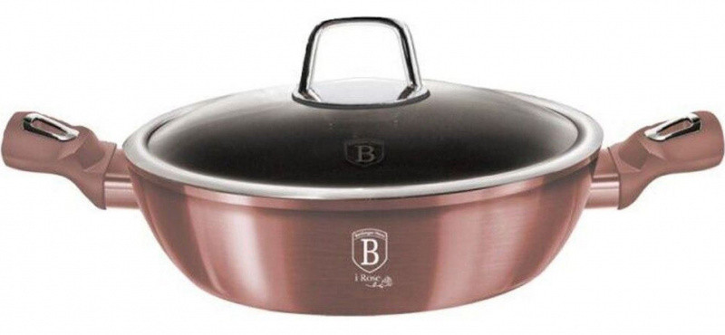 Сотейник 3,8л TITAN з кришкою антипригарне покриття Berlinger ROSE (6037-ВН), фото 1