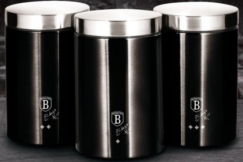 Набір ємностей для зберігання Berlinger BLACK 3пр 11x17,8 см (6296-ВН)