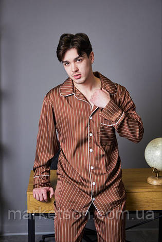 Чоловіча піжама шовкова домашній костюм р.S,M,L,XL, фото 1