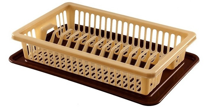 Сушарка для посуду R plastic 1 ярус 43*29*8 см бежева (20 шт.)	 (20101), фото 1