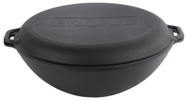 Казан чавунний WOK ТМ "BRIZOLL" 8 л з чавунною кришкою (36-2W), фото 1