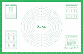 Килимок для тіста Con Brio 43,5*66,5см., корал/салат. силікон (679-CB)