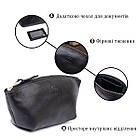 Жіноча косметичка зі шкіри Amelin GRANDE PELLE 11302 Чорна, фото 4