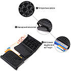 Картхолдер унісекс у три складання з автоматичним механізмом з натуральної шкіри CANPELLINI 21930 Чорний, фото 4