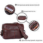 Чоловіча шкіряна сумка через плече планшет месенджер із натуральної шкіри коричнева 17*23,5*5 см, фото 4