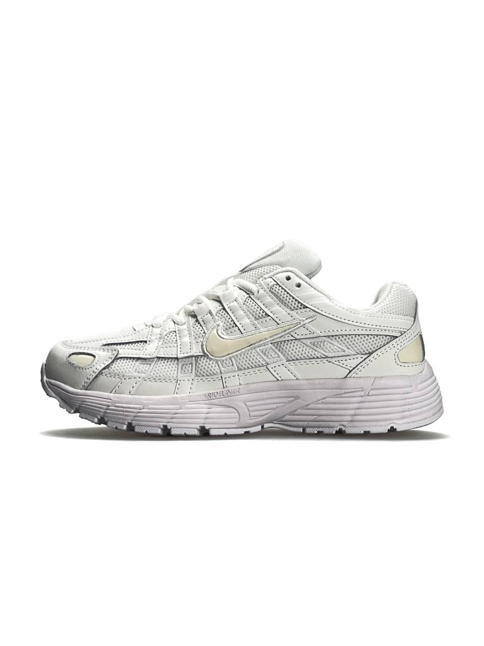 Жіночі шкіряні текстиль кросівки Nike P-6000 W White, кеди жіночі Найк білі весна осінь 36