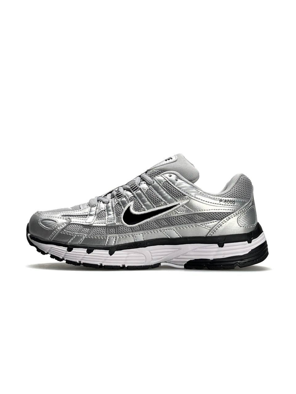 Жіночі шкіряні текстиль кросівки Nike P-6000 W Silver Black, кеди жіночі Найк весна осінь 36