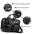 Сумка чоловіча Vintage 14219 трансформер Чорна, фото 4