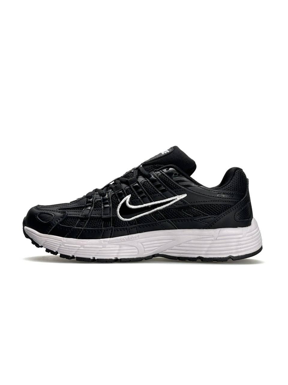 Жіночі шкіряні текстиль кросівки Nike P-6000 W Black White, кеди Найк чорні весна осінь 36