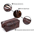 Шкіряна вінтажна косметичка Shvigel 16398 Коричневий, фото 4