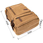 Рюкзак текстильний дорожній унісекс на два відділення Vintage 20614 Пісочний, фото 3