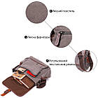 Практична горизонтальна чоловіча сумка з текстилю 21248 Vintage Сіра, фото 4