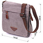 Практична вертикальна чоловіча сумка з текстилю 21266 Vintage Сіра, фото 3