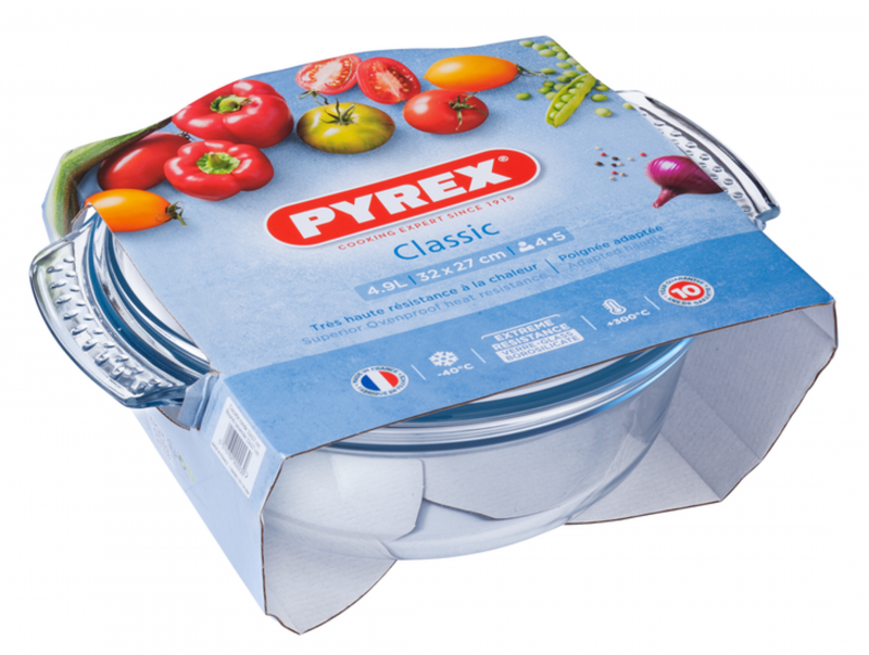 Каструля скляна жаростійка 5.1л кругла (3,5л+1,4л) PYREX (6182393)