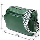 Модна жіноча сумка крос-боді з натуральної шкіри Vintage 22296 Зелена, фото 3