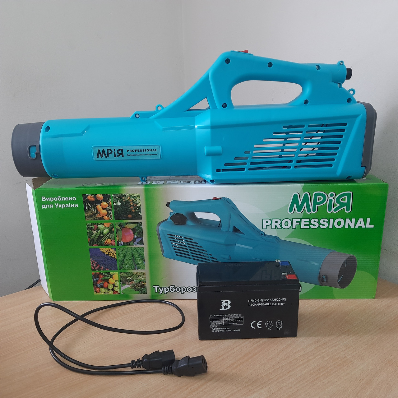 Турбонасадка для акумуляторного обприскувача Мрія з акумулятором 12V, фото 1