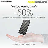 Павербанк 10000mAh Nitecore NB10000 GEN2 ультралегкий з карбоновим корпусом та швидким заряджанням, Black, фото 7