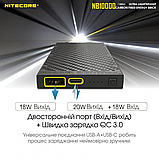 Павербанк 10000mAh Nitecore NB10000 GEN2 ультралегкий з карбоновим корпусом та швидким заряджанням, Black, фото 9