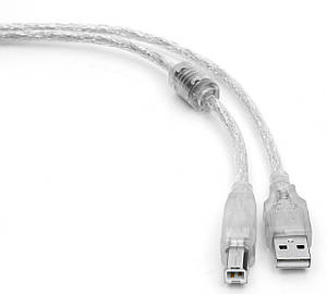 USB-шнур для принтера Cablexpert (1.8 метри, прозорий)