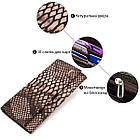 Ультрастильний жіночий гаманець із фактурної натуральної шкіри з тисненням під змію CANPELLINI 21713, фото 4