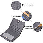 Лаконічний жіночий гаманець невеликого розміру з натуральної шкіри флотар CANPELLINI 21801 Сірий, фото 4