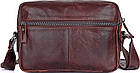 Чоловіча шкіряна сумка через плече планшет месенджер із натуральної шкіри коричнева 17*23,5*5 см, фото 5