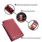 Шкіряний жіночий гаманець у три додавання ST Leather 22489 Бордовий, фото 5