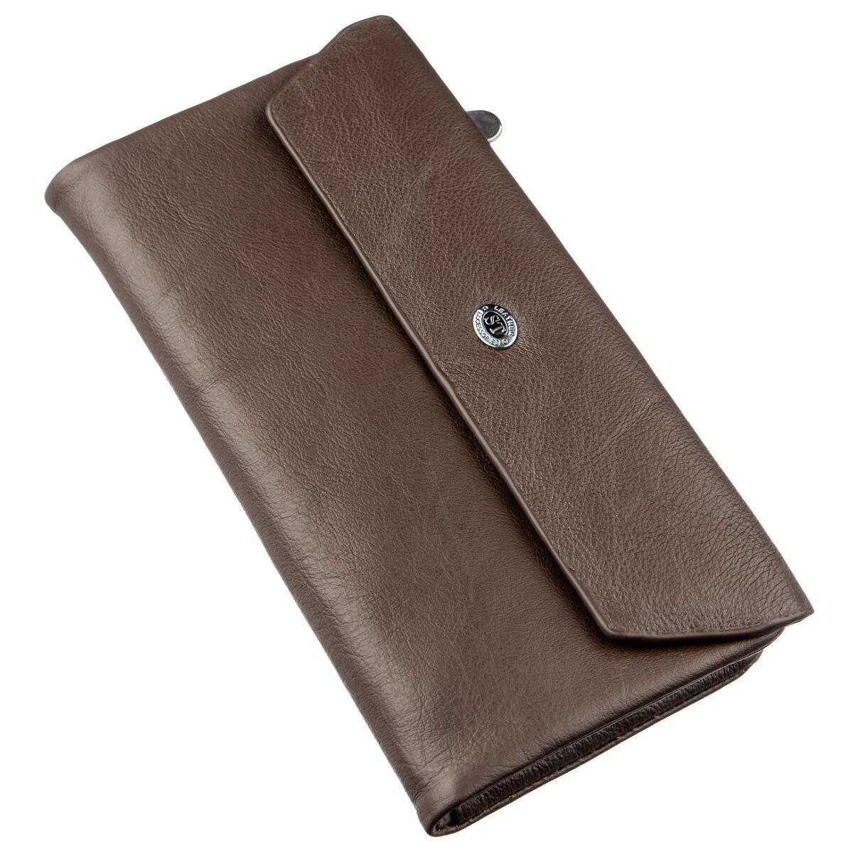 Практичний жіночий гаманець-клатч ST Leather 18841 Коричневий, фото 1