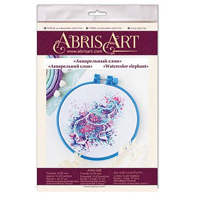 Набір для вишивання хрестиком "Акварельний слон" Abris Art AHM-048 з п'яльцем, Toyman