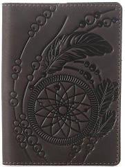 Обкладинка на паснорт SHVIGEL 13793 з вінтажній шкіри Коричнева