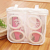 Мішок для прання взуття 28*25*8 см, Білий / Органайзер для прання взуття / Взуттєвий мішок у пральну машину, фото 7