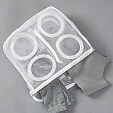 Мішок для прання взуття 28*25*8 см, Білий / Органайзер для прання взуття / Взуттєвий мішок у пральну машину, фото 8