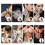 Акумуляторна машинка для стрижки 8в1, з LED дісплеєм, VGR V 110 / Тример для бороди / Набір для стрижки, фото 4