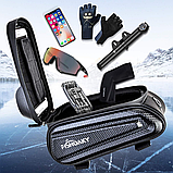 Велосипедна сумка на раму, 6'-6,5', з козирком / Жорстка сумка для велосипеда / Велосумка на велосипед, фото 5