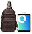 Сумка чоловіча через плече Vintage 14986 Коричнева, фото 9