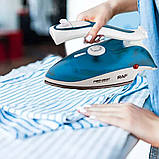 Парова праска з висувною ручкою 800Вт, від мережі, R 1259B, Синій / Дорожня електрична праска / Електропраска, фото 4
