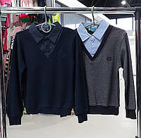 Джемпер свитер кофта рубашка обманка школьная подростковая для мальчика, обманки детские в школу 5-6лет