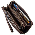 Чоловічий горизонтальний шкіряний клатч SHVIGEL 19121 Коричневий, фото 3