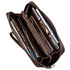 Чоловічий горизонтальний шкіряний клатч SHVIGEL 19121 Коричневий, фото 4