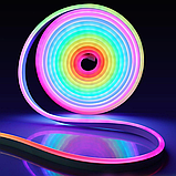 Розумна неонова стрічка RGB від USB, 5м, з Bluetooth + Пульт, SFK-11 / Гнучкий неон / Гнучка світлодіодна стрічка, фото 3