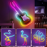 Розумна неонова стрічка RGB від USB, 5м, з Bluetooth + Пульт, SFK-11 / Гнучкий неон / Гнучка світлодіодна стрічка, фото 6
