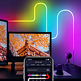 Розумна неонова стрічка RGB від USB, 5м, з Bluetooth + Пульт, SFK-11 / Гнучкий неон / Гнучка світлодіодна стрічка, фото 9