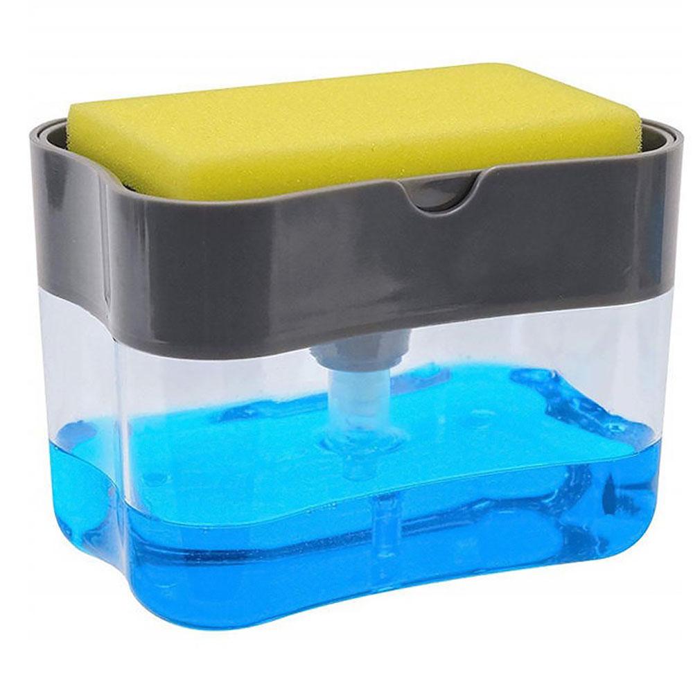 Дозатор для миючого засобу 380 мл, Soap Pump Sponge Caddy / Натискний органайзер для губки