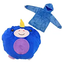 Дитяча толстовка плед 3в1 з капюшоном та рукавами Huggle Pets Hoodie, Синій / Флісове худі дитяче