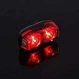 Велосипедна задня фара, 2 COB, ААА / LED стоп-сигнал на велосипед / Велофара мигалка, фото 3