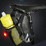 Сумка під сідло з кишенею для фляги і габаритом 24х14х7см / Велосумка під сідло зі шкірозамінника, фото 2