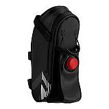 Сумка під сідло з кишенею для фляги і габаритом 24х14х7см / Велосумка під сідло зі шкірозамінника, фото 6