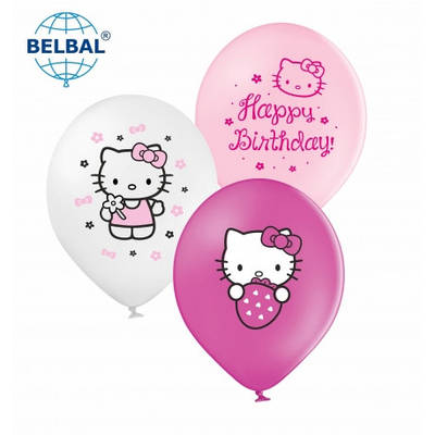 Sharoff Print "Hello Kitty", мікс, рожевий, білий,   30 см УКР.МОВА Латексные шары круглые Мін.замовлення 5 шт